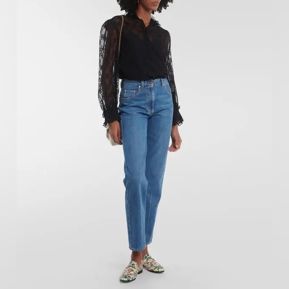 GUCCI Horsebit Printed Leather Loafers - Picture 6 of 11